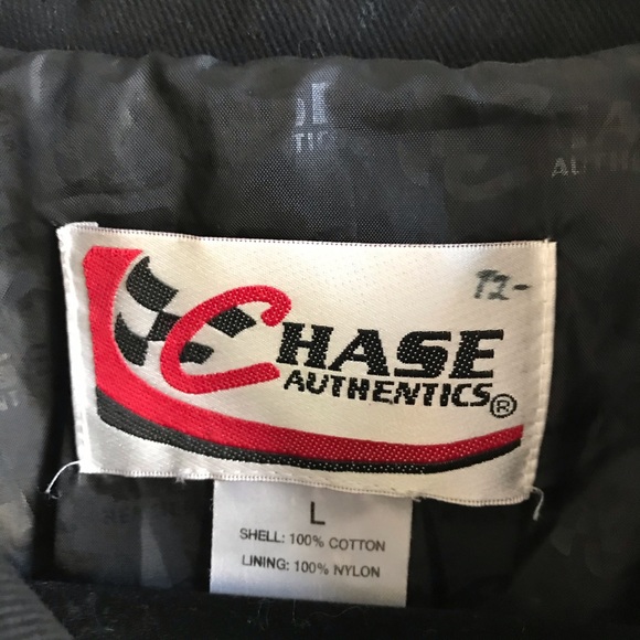 VTG Chase Authentics‎ Dale Jr Budweiser Jacket Black & Red SZ L - Picture 2 of 7